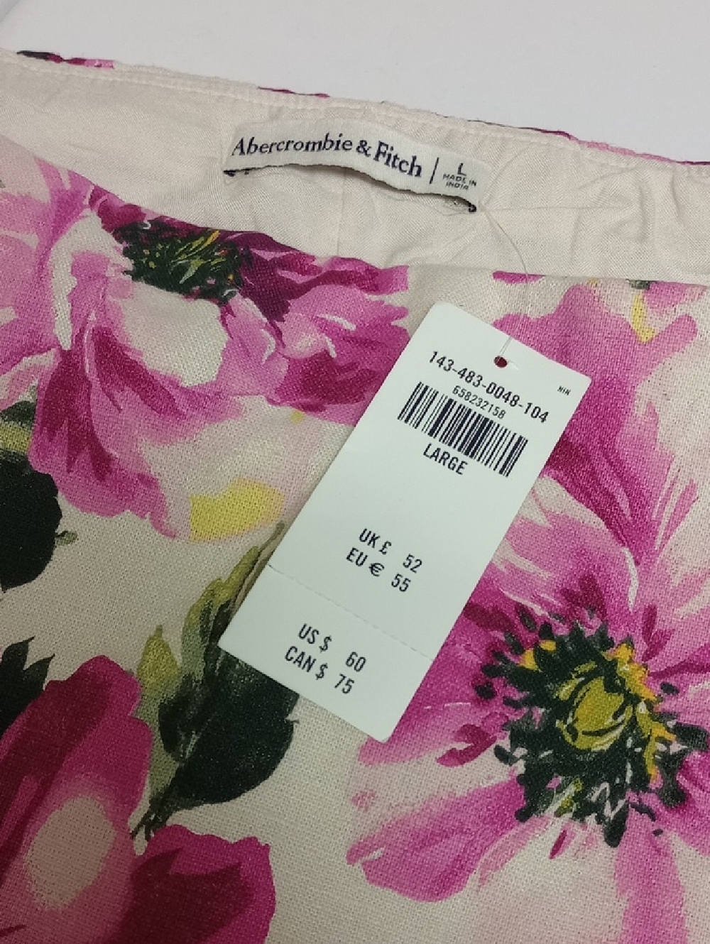 🆕🌸 ABERCROMBIE & FITCH "SCARLET" ASYMMETRICAL LINEN BLEND FLORAL SKIRT SKORT🌸 - Picture 9 of 10